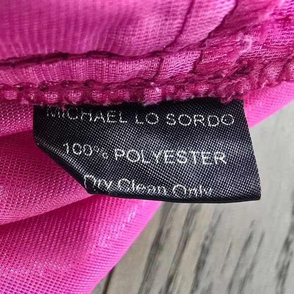 Michael Lo Sordo Marina Metallic Velvet Wide Leg Pant in Bright Hot Pink - Picture 11 of 13